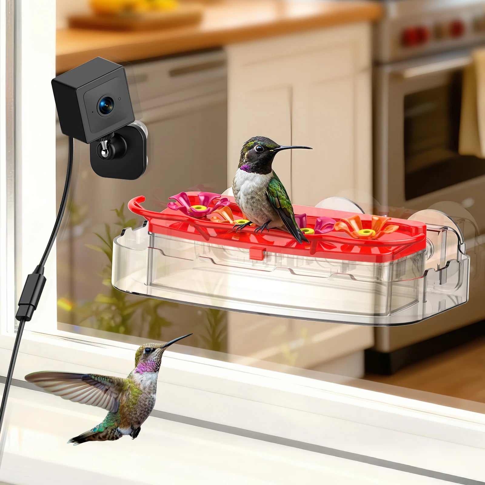Nectlee Smart Window Hummingbird Feeder Camera