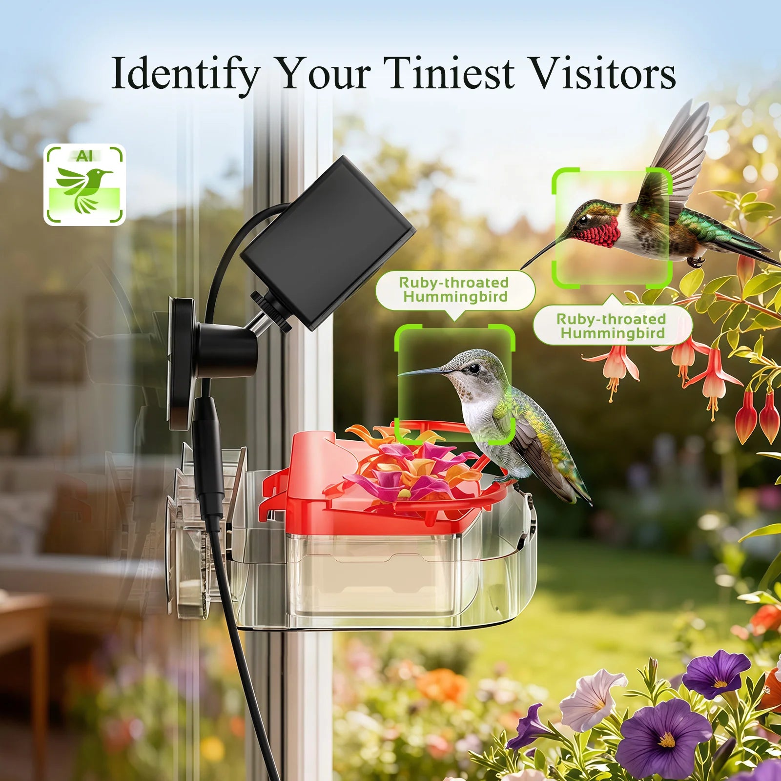 Nectlee Smart Window Hummingbird Feeder Camera