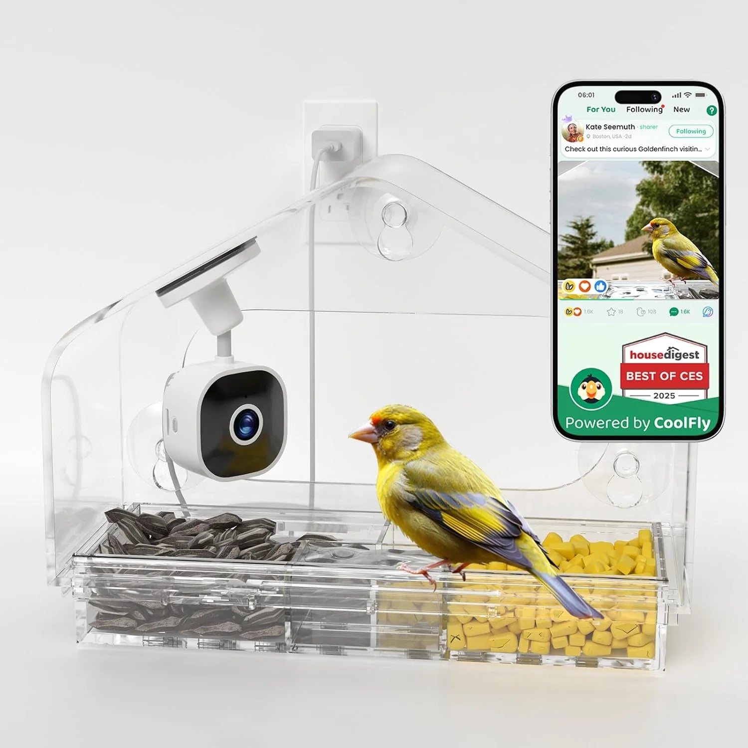 Rivue™ Smart Window Bird Feeder with Camera